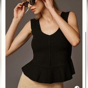 Anthropologie Maeve Black Sleeveless Top